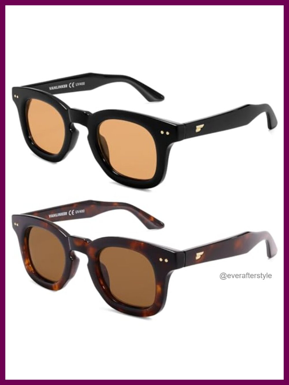Retro Thick Square Polarized Sunglasses Unisex Vintage UV Protection